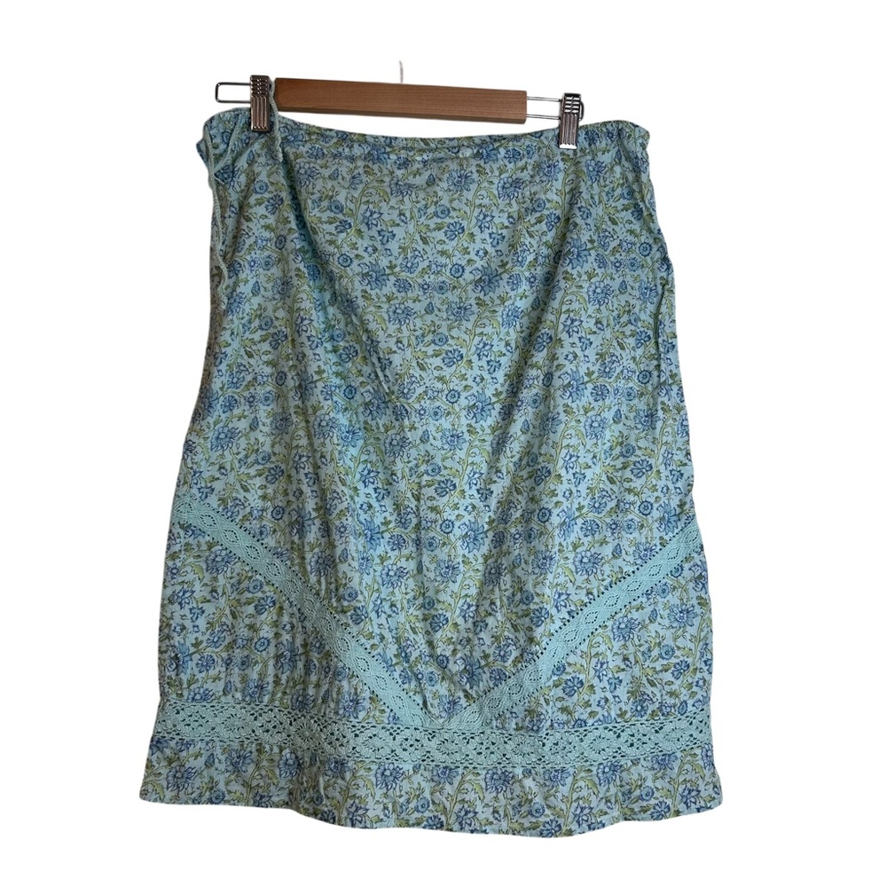 Abercrombie & Fitch Dainty Y2K Fairy Floral Midi Skirt Size 6 Blue Coquette Boho - Picture 2 of 7
